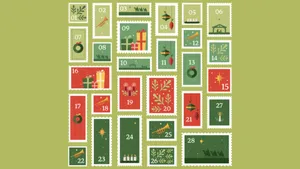 Vintage Style Advent Calendar Wallpaper