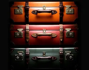 Vintage Suitcase Stack Display Wallpaper