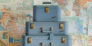 Vintage Suitcases Travel Maps Background Wallpaper