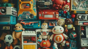 Vintage Toy Collection Assortment Wallpaper