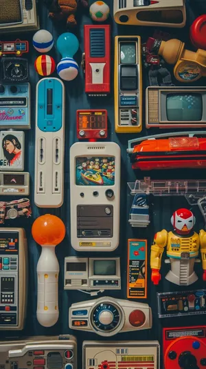 Vintage Toy Collection Assortment Wallpaper