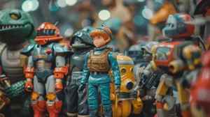 Vintage Toy Collection Robot Figures Wallpaper