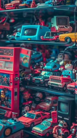 Vintage Toy Collection Showcase Wallpaper