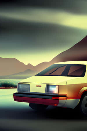 Vintage Toyota Celica Sunset Backdrop Wallpaper