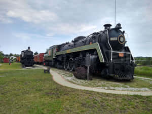 Vintage Train Display Greater Sudbury Wallpaper