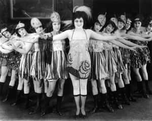 Vintage Vaudeville Dance Lineup Wallpaper