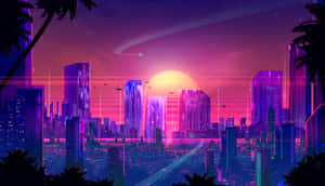 Vintage Vibe: A Night In Retro City Wallpaper