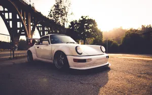 Vintage White Porsche 930 Wallpaper