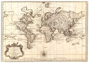 Vintage World Map Antique Style Wallpaper