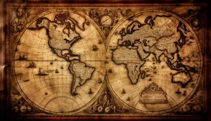 Vintage World Map Antique Style Wallpaper