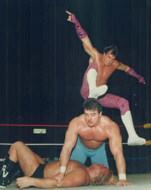 Vintage Wrestling Match Leap Wallpaper
