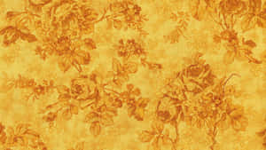 Vintage Yellow Floral Pattern Wallpaper