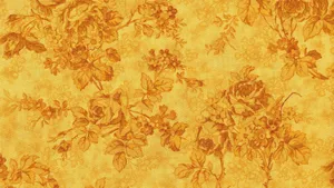 Vintage Yellow Floral Pattern Wallpaper