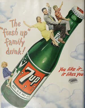 Vintage7 Up Fresh Up Family Drink Ad Wallpaper