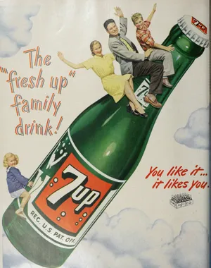 Vintage7 Up Fresh Up Family Drink Ad Wallpaper