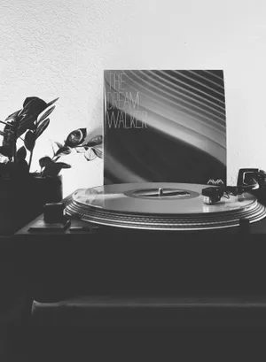 Vinyl Record Playerand Album Cover Wallpaper