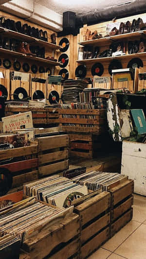 Vinyl Record Store Wallpaper