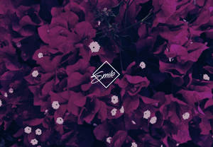 Violet Aesthetic Smile Floral Illustration Wallpaper