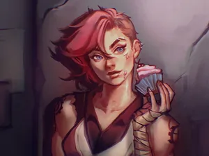 Violet Arcane Cupcake Drawing Wallpaper