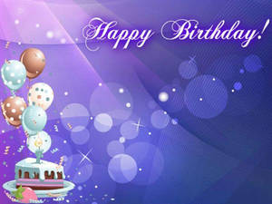 Violet Theme Happy Birthday Background Wallpaper