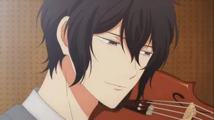 Violinist Anime Character Smiling Wallpaper