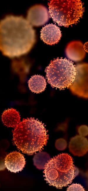 Viral Particles Floating Dark Background Wallpaper