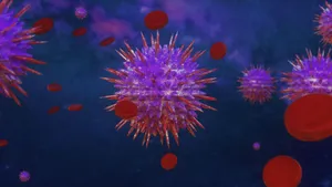 Viral Particlesin Bloodstream Wallpaper