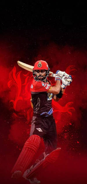 Virat Kohli Hd Dark Red Fiery Art Wallpaper