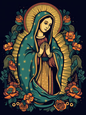 Virgende Guadalupe Artistic Representation Wallpaper