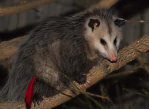 Virginia_ Opossum_on_ Branch Wallpaper