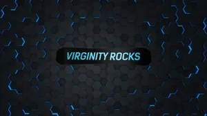 Virginity Rocks Blue Hexagon Background Wallpaper
