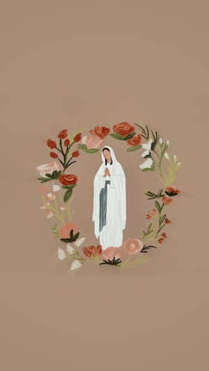 Virginof Guadalupe Floral Frame Wallpaper