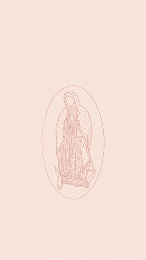 Virginof Guadalupe Minimalist Illustration Wallpaper