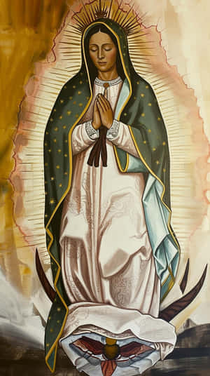 Virginof Guadalupe Painting Wallpaper