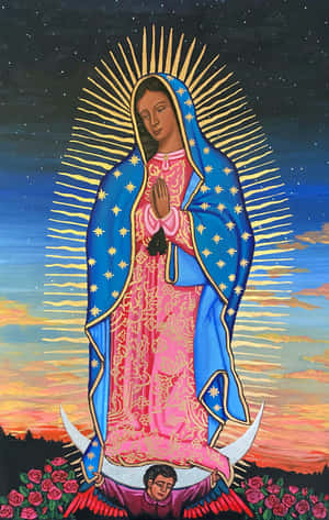 Virginof Guadalupe Painting Wallpaper