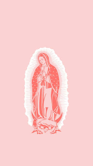 Virginof Guadalupe Pink Illustration Wallpaper