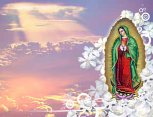 Virginof Guadalupe Sunset Backdrop Wallpaper