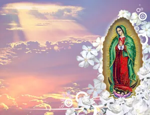 Virginof Guadalupe Sunset Backdrop Wallpaper