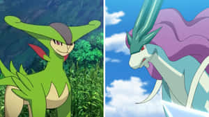 Virizion And Suicune Side By Side Wallpaper