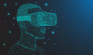 Virtual Reality Neon Outline Wallpaper