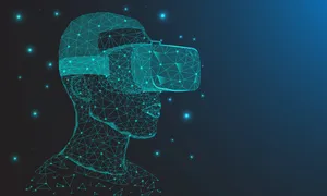 Virtual Reality Neon Outline Wallpaper
