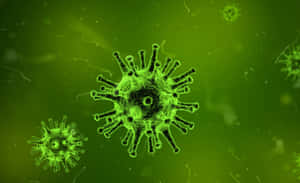 Virus Particles Green Background Wallpaper