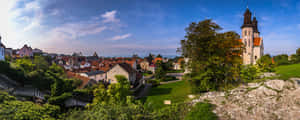 Visby Panoramic View Sweden Wallpaper