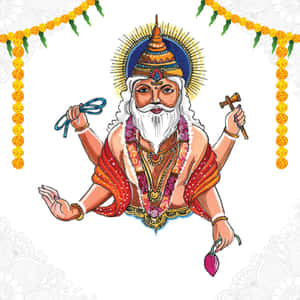 Vishwakarma Hindu God Illustration Wallpaper