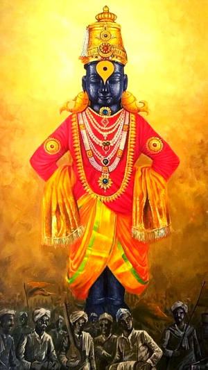 Vitthal Sacred Sculpted Statue Wallpaper