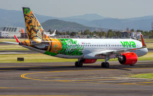 Viva Aerobus Lion Artwork On Tail Wallpaper