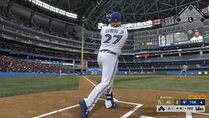 Vladimir Guerrero Jr White And Blue Jersey Wallpaper