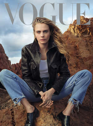 Vogue Rocky Backdrop Fashion Model April Edition Wallpaper