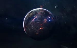Volcanic Activity Planet Space Wallpaper