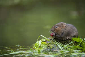 Vole Feastingon Berries Wallpaper